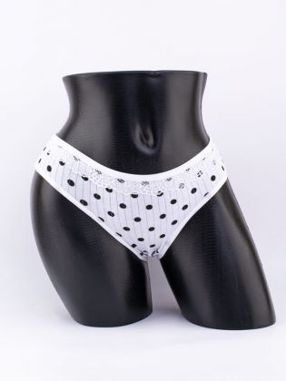 Слипы в крупный горошек с кружевом - фото 1