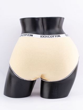 Слипы с принтом "сердечки" и эластичным поясом с надписью "100% COTTON" - фото 3