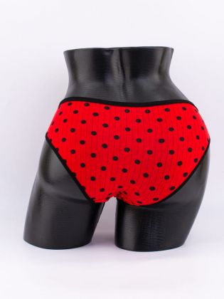 Слипы в крупный горошек с кружевом - фото 3