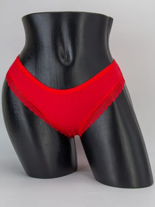 Слипы в рубчик с кружевом - фото 1