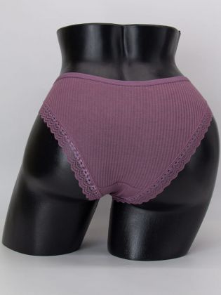 Слипы в рубчик с кружевом - фото 3