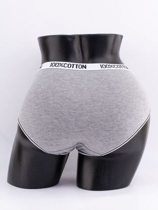 Слипы с принтом "сердечки" и эластичным поясом с надписью "100% COTTON" - фото 3