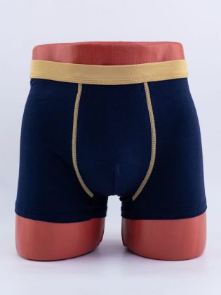 Однотонные мужские боксеры с цветным эластичным поясом - фото 1