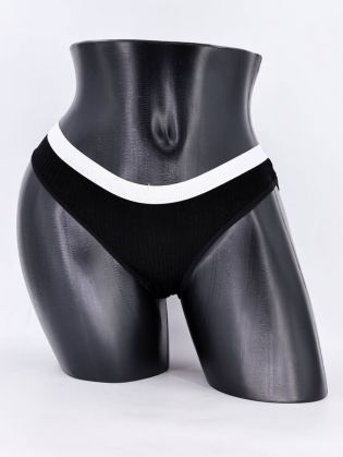 Слипы в рубчик с белым поясом - фото 1