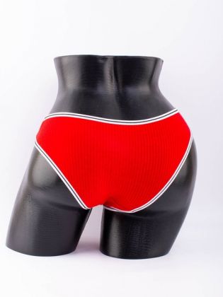 Слипы в рубчик с белым поясом и черной полоской  - фото 3