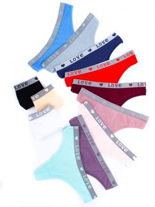 Стринги с эластичным поясом с надписью "love" - фото 2