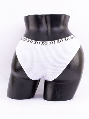 Слипы в рубчик с эластичным поясом и надписью "XO" - фото 3