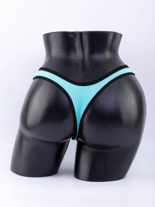 Стринги в рубчик с черной полоской - фото 3