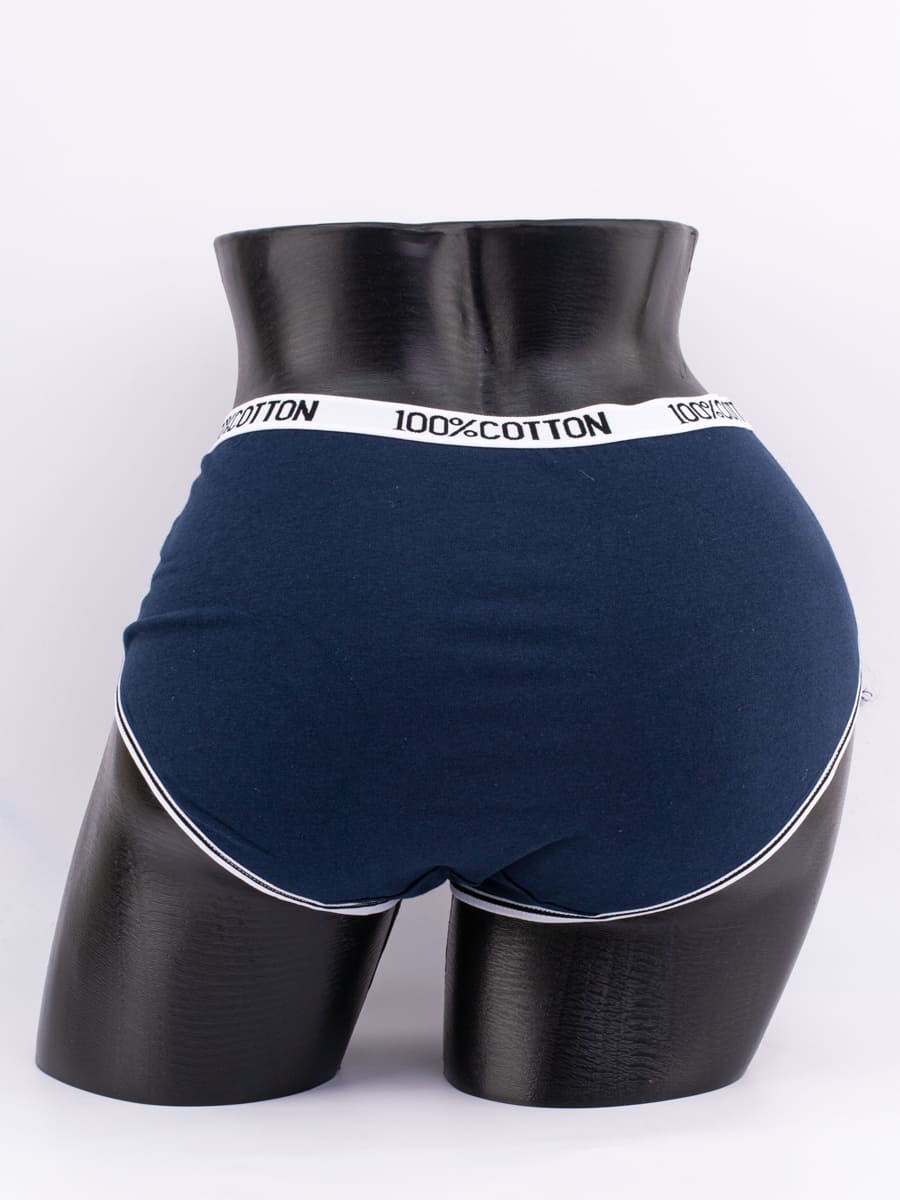 Слипы с принтом "сердечки" и эластичным поясом с надписью "100% COTTON"